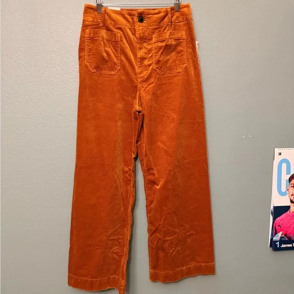 The Colette Corduroy Crop Wide-Leg Pants by Maeve in Caramel Size 31/Tall - Picture 5 of 13